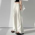 thumbnail image 2 of Fiaer,Womens Yoga Loose Fit Low Rise Long Pants,Women's Lounge Wide Leg Trousers,Ladies Solid Color Casual Trendy Running Joggers with Pocket White XL, 2 of 4