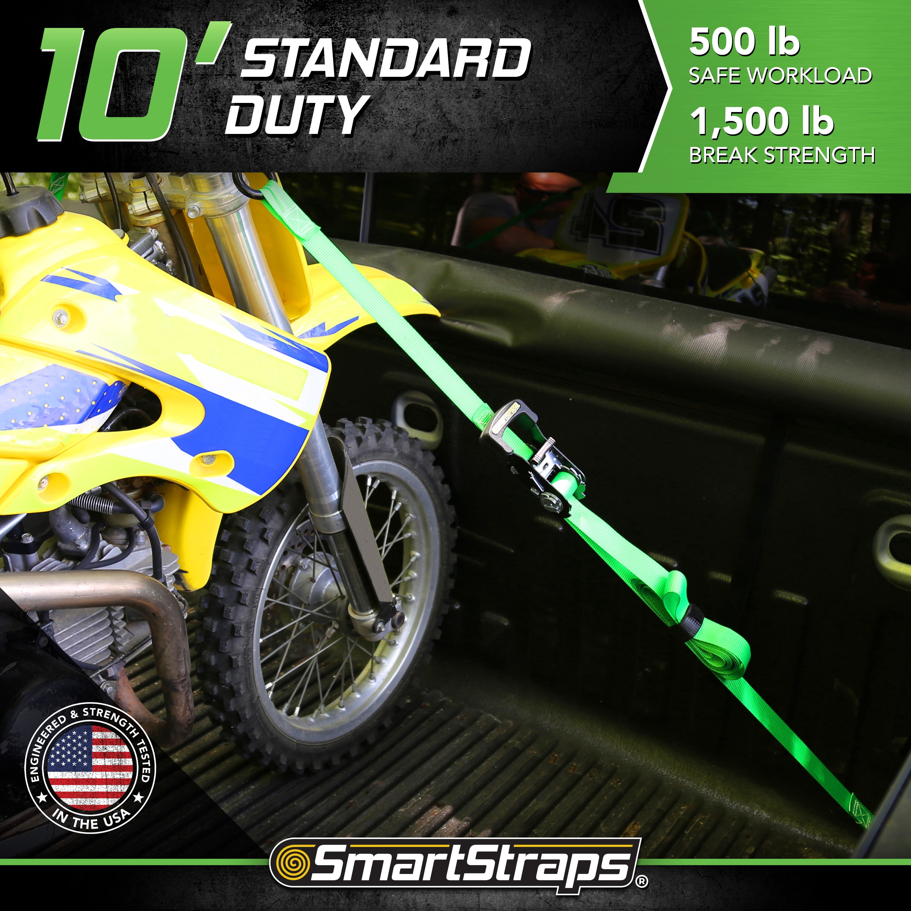 SmartStraps 10ft. Padded Ratchet Tie-Down Straps with Gated Hook, 2-Pk., Model# 4759