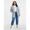 thumbnail image 2 of Time and Tru Women's Open Front Cardigan Sweater with Long Sleeves, Sizes XS-XXXL, 2 of 6