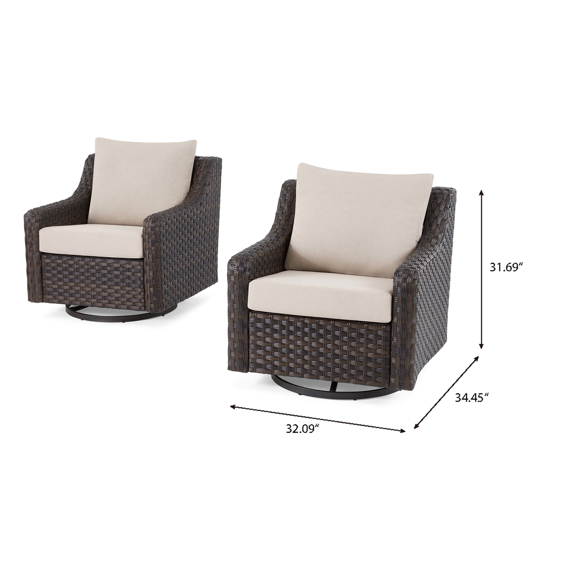 Better Homes & Gardens River Oaks Outdoor 5-Piece Wicker Conversation Set with Patio Cover, Dark Brown