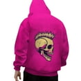 thumbnail image 5 of Aobny Pink Oversized Hoodies for Men Skull Hooded Sweatshirts Men Plus Size Fall Tops,M, 5 of 6