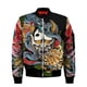 thumbnail image 4 of Chaqueta bomber de primavera y otoño para hombre, con estampado 3D de máscara de samurái Oni y tatuaje, con cremallera, informal, para la calle, 4 of 5