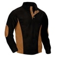 thumbnail image 4 of Corduroy Polo Shirts for Men Spring Fall Casual Long Sleeve Stand Collar Color Block Work Shirts, 4 of 4