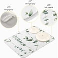 thumbnail image 4 of Dish Drying Mat for Kitchen Counter, Watercolor Green Branches Leaves Microfiber Kitchen Dish Mat Super Absorbent Dish Drainer Mat Heat-resistant Kitchen Counter Mat, 18x24 Inch, 4 of 7