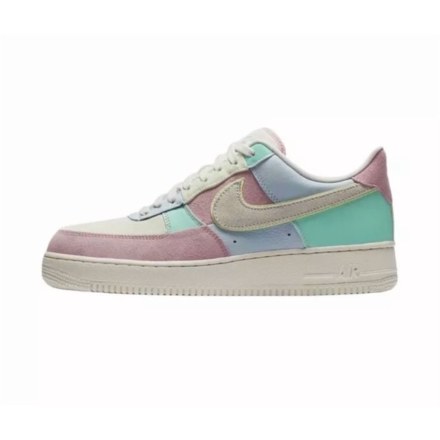 Ni&ke AH8462-400 Air Force 1 Spring Patchwork 13 Suede Easter Egg Low Sneakers
