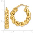 thumbnail image 4 of 14ky Polished 5.3mm Hollow Twisted Round Hoop Earrings, 4 of 4