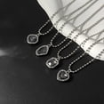 thumbnail image 6 of NICKSUN Minimalist Multi-Layer Beaded Chain Necklace, Dainty Silver Stackable Choker with Black Acrylic Gem Pendant, 6 of 9