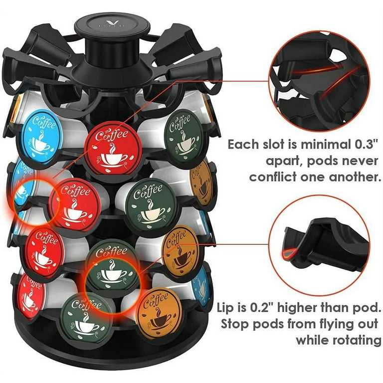 Everie Coffee Pod Storage Carousel Holder Organizer Compatible with 40 Keurig K-Cup Pods