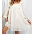 thumbnail image 4 of Women's Classic Square Neck Puff Sleeve Babydoll Style Short Dress, 4 of 10
