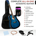 thumbnail image 3 of HarmonyStrings 41in Beginner Acoustic Guitar Full Size All Wood Cutaway Guitar Starter Set w/Case, Strap, Capo, Strings Blue, 3 of 8