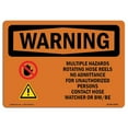 thumbnail image 1 of SignMission OS-WS-A-1218-L-12256 12 x 18 in. OSHA Warning Sign - Multiple Hazards & Rotating with Symbol, 1 of 1