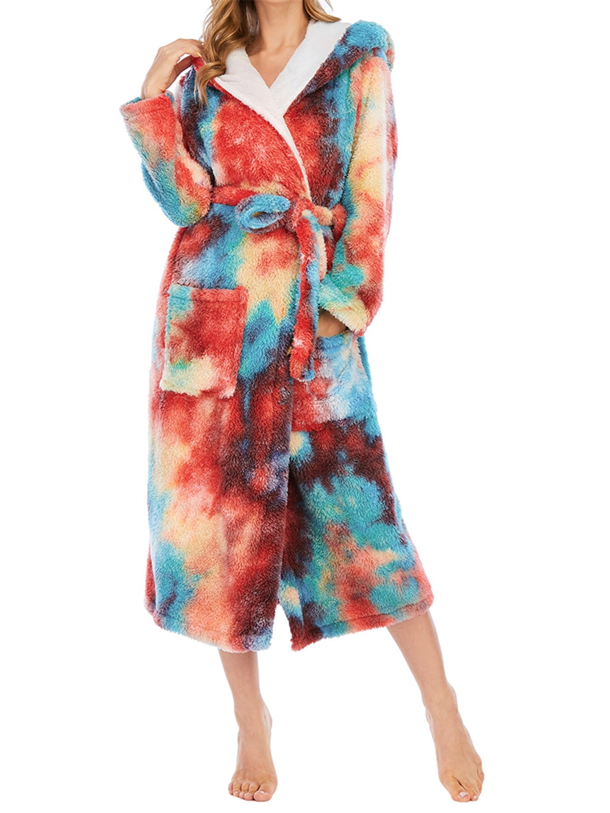 Womens Robe Lightweight Soft Plush Warm Bathrobes with Hood Walmart