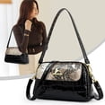thumbnail image 5 of Bolso de mano con relieve de cocodrilo, bolso de mano de piel de charol con diseño a juego de colores, bolso bandolera grande informal de moda, 5 of 5