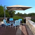 thumbnail image 4 of Santorini II 10-ft Square Cantilever Umbrella in Beige Sunbrella Acrylic with Base, 4 of 11
