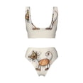 thumbnail image 6 of Rocae Brown Cat Cartoon for Bikini Set for Women Two Piece Sexy High Swimsuits Split Crossover Bikini XX-Large, 6 of 9
