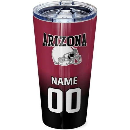 

Arizona Travel Mug Tumbler Stainless Steel Cup Personalized Coffee Mug Sealed Lid Straw Fan Gifts Insulated Keeps Drinks Cold＆hot Custom Name Number