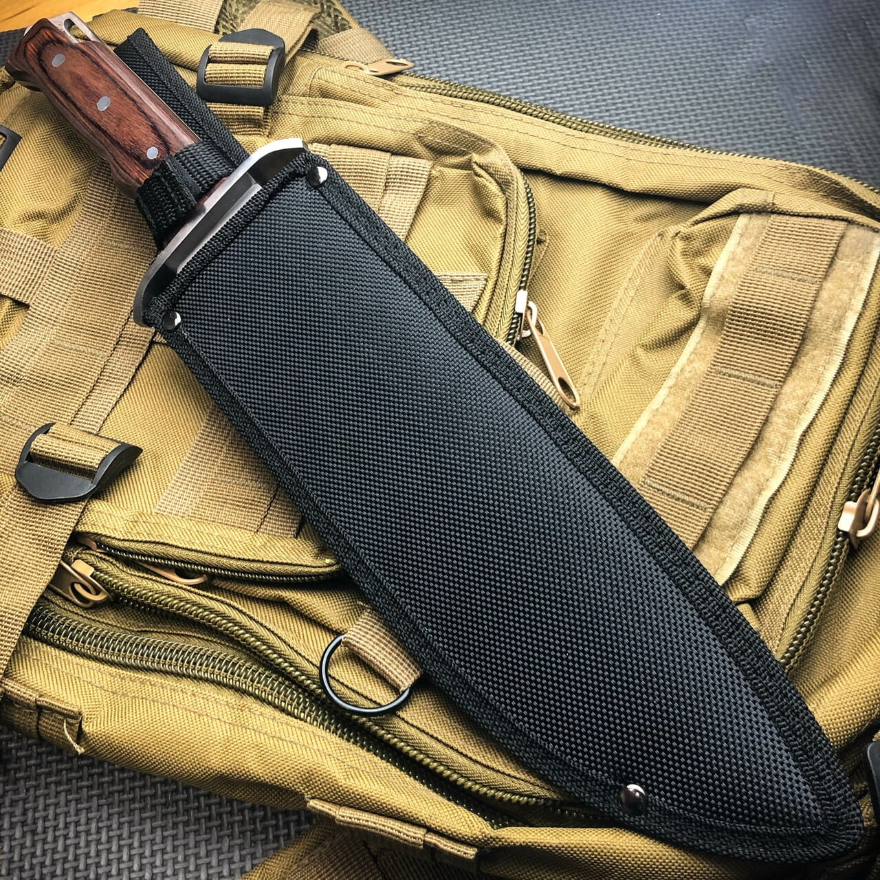 16" Full Tang Hunting Outdoor Rambo Fixed Blade Camping Bowie Knife w Sheath