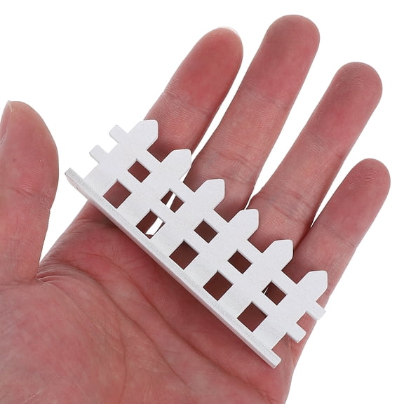 Miniature White Wooden Dollhouse Fence Set for Small Garden Diorama Toy Fencing Accessories