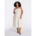 thumbnail image 2 of Time and Tru Women's Sleeveless Smocked Midi Dress, Sizes XS-XXXL, 2 of 5