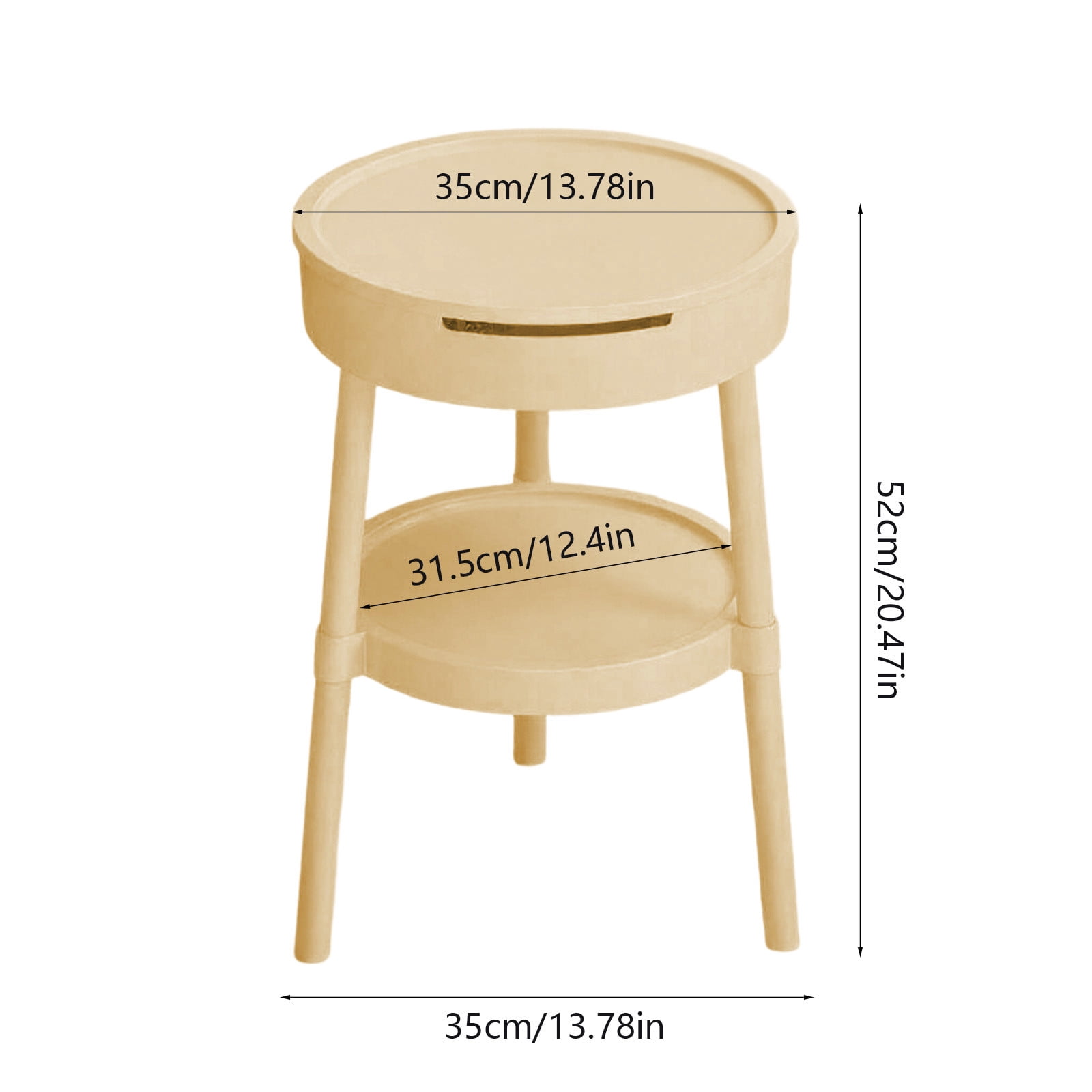 Modern Multifunctional Side Table with Drawer Storage Shelf for Living Room Bedroom Office, Portable Lightweight End Table Nightstand Study Desk Organizer