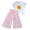 Pink, variant on RTKFRFLM Girls Summer Fashion Set Sunflower Print Top and Chiffon Wide Leg Pants Grey 10 Years