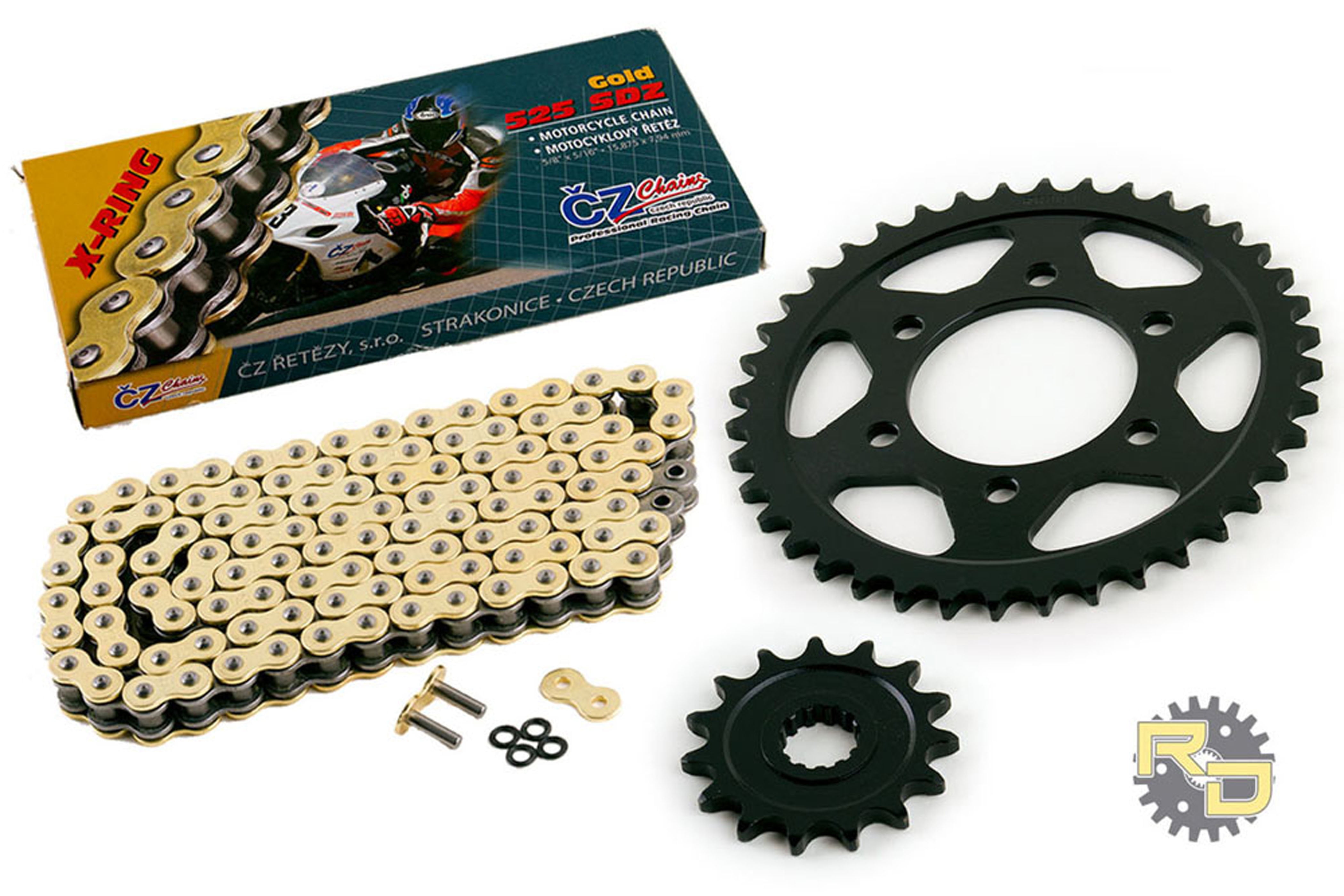 2013 Kawasaki Ninja 1000 ZX1000 CZ SDZ Gold X Ring Chain and Sprocket