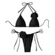 thumbnail image 1 of Conjunto traje baño flores 3D para mujer Traje baño piezas Top con cuello halter, 1 of 5