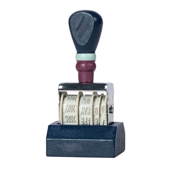 Classical Rotating Date Calendar Stamp With Customizable Year Month Day Design