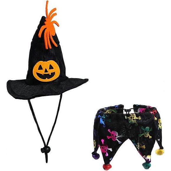 Cat Christmas Clothescat ClothesPet Cat Halloween Party Decoration Cloak hat Dog Collar Leader Halloween hat Bib Suit