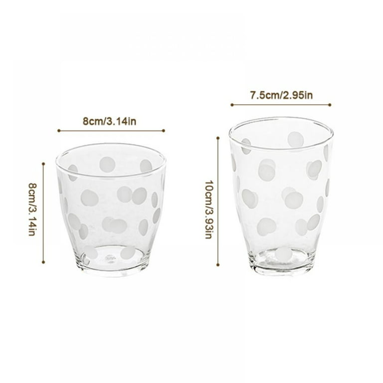 Polka Dots Circles Clear 12 Fl Oz Drinking Glasses Tumblers (Set