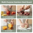 thumbnail image 5 of TJ POP Stainless Steel Cutting Board with Lip, Kitchen Chopping Board for Cutting Meat, Veggies and Fruit, 16 × 12 × 0.8 inch, 5 of 8