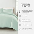 thumbnail image 6 of Noble Linens 3-Piece Aqua Duvet Cover Set, King/ Cal King, 6 of 9