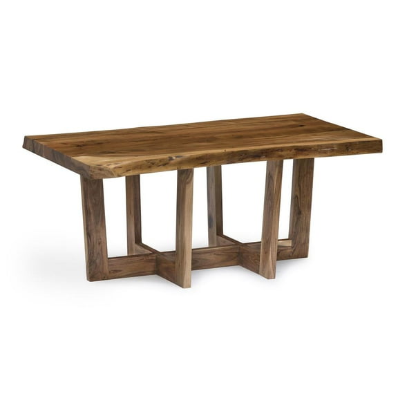 Alaterre Furniture Berkshire Natural Live Edge 42in. Wood Coffee Table, Solid Acacia Wood with Floor Protectors