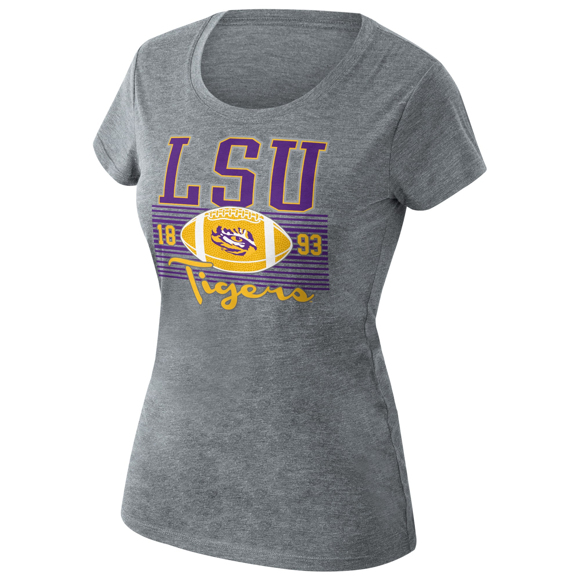 Women's Heathered Gray LSU Tigers Sideline Scoop Neck T-Shirt - image 2 of 3