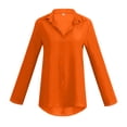 thumbnail image 2 of Qwertyu Womens Button Down Shirts Long Sleeve Blouses for Women Business Casual Lightweight Tops Orange 3XL, 2 of 6