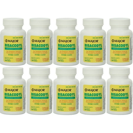 Bisacodyl 5 mg 1000 Enteric Coated Tablets Generic Dulcolax Laxative PACK of 10
