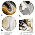 thumbnail image 3 of Designart "Waves of Gold and Black Marble V" Fractals Metal Wall Decor, 3 of 5