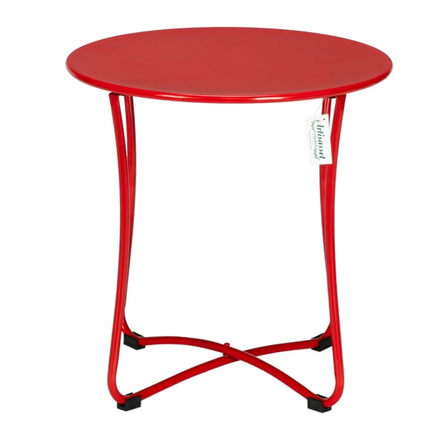 18 Metal Countertop Small Round Table Terrace Wrought Iron Side Red Com 18 Metal Countertop Small Round Table, Small Outdoor Wrought Iron Side Table