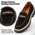 thumbnail image 3 of CHICVOMEY Platform Loafers for Women Slip On Lug Sole Penny Loafers Comfort Faux Suede Casual Shoes for Preppy Style Office and Everyday Wear, 3 of 9