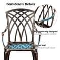 thumbnail image 4 of Accreate 3 Piece Outdoor Bistro Set Table and Chairs Set of 2 Outdoor Patio Set Cast Aluminum Bistro for Garden Balcony,w/ 2 Chairs, Table, for Indoor Outdoor Backyard, Deck, Balcony, 4 of 9