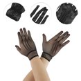 thumbnail image 2 of Unique Bargains 1 Pair Sunblock Mittens Hollow Fishing Net Sun Block Driving Gloves for Women Black, 2 of 5