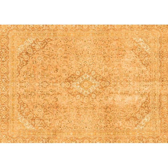 Ahgly Company Indoor Rectangle Abstract Orange Modern Area Rugs, 5' x 8'