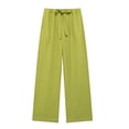thumbnail image 3 of HH TRAF 2024 Conjuntos femeninos con escote en V, sin mangas, espalda descubierta, cremallera, blusa + cintura elástica, pantalones anchos con cordones, traje de verano para mujer a la moda, 3 of 5