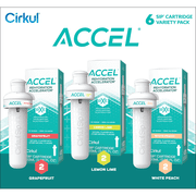 Cirkul Accel Flavor Cartridge Variety Pack, 6-Pack (2 Grapefruit, 2 Lemon Lime, 2 White Peach)