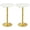 golden, variant on CLATINA Round Bar Pub Tables Set of 2, 26"-36" Height Adjustable Bistro Table with Metal Base, 360° Swivel High Top Cocktail Table for Home Kitchen Party Drink Restaurant Wedding Cafe Reception,White
