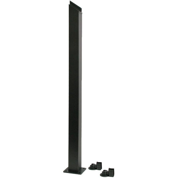 Black Inline Aluminum Railing Stair Post