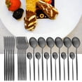 thumbnail image 3 of Juego de cubiertos de cocina Tenedor Cuchara de té Cubiertos Comer Cubiertos Vajilla Utensilios Regalos Negro, 3 of 9