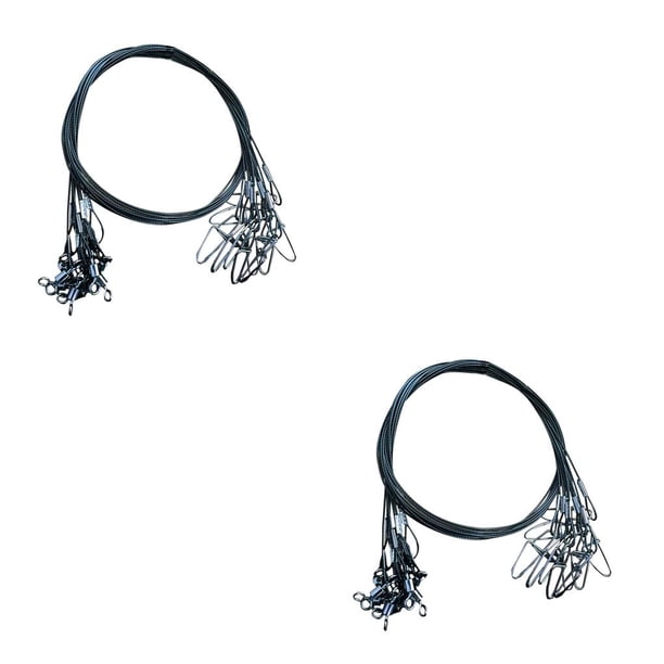 Soidarity Líderes de pesca de alambre de grueso de 50CM 150Lb con broches giratorios Accesorios de aparejos de línea de acero inoxidable de cobre Type1 NO1 Soidarity CBP032204