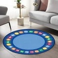 thumbnail image 2 of LaModaHome Rounded Rug ABC Nursery RugNon-Slip Rug Washable Mat Child Stain Resistant Living Room Kitchen Carpet 2.6X2.6ft(80X80cm), 2 of 5