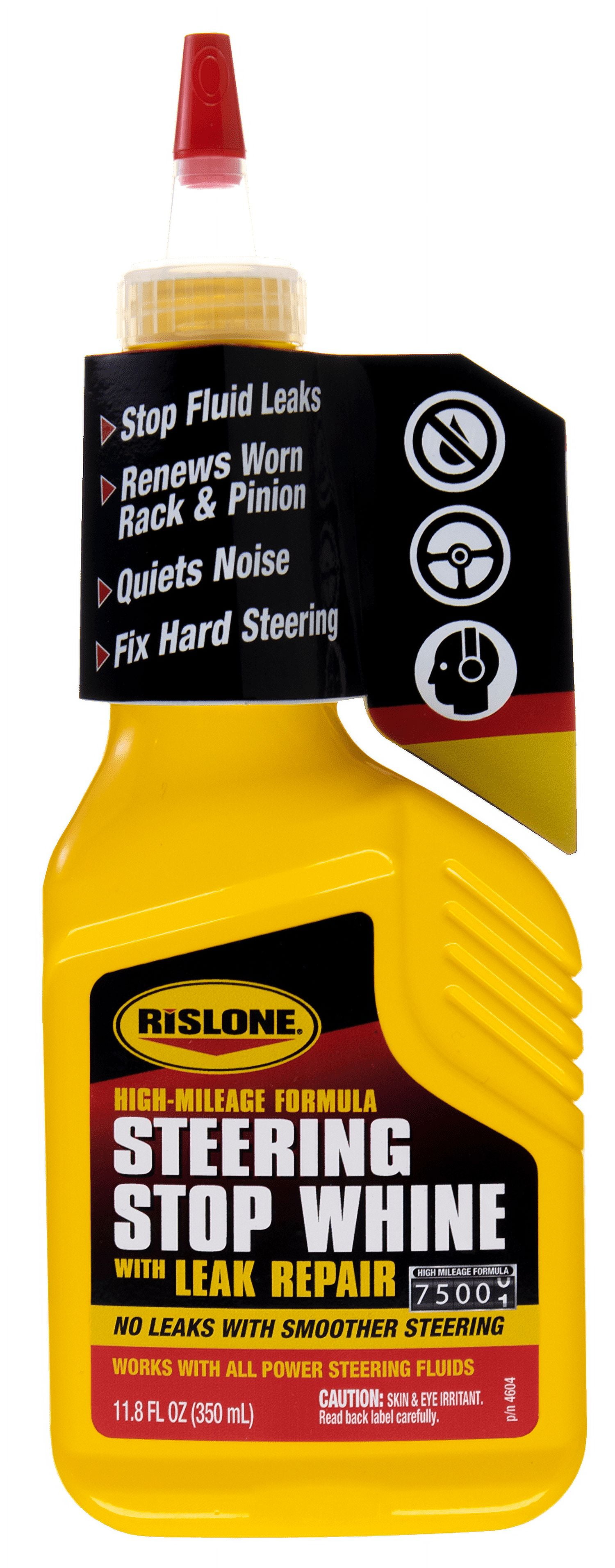 (3 pack) Rislone High Mileage Steering Stop Whine with Leak Repair 4604 Power Steering Fluid, 11.8 oz